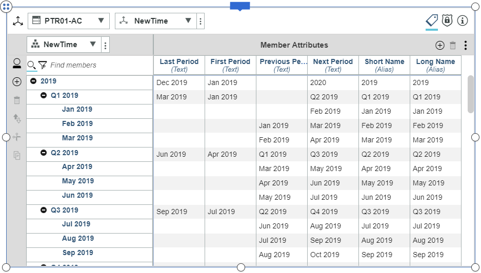 Working with the Dimension Editor in IBM Planning Analytics Workspace