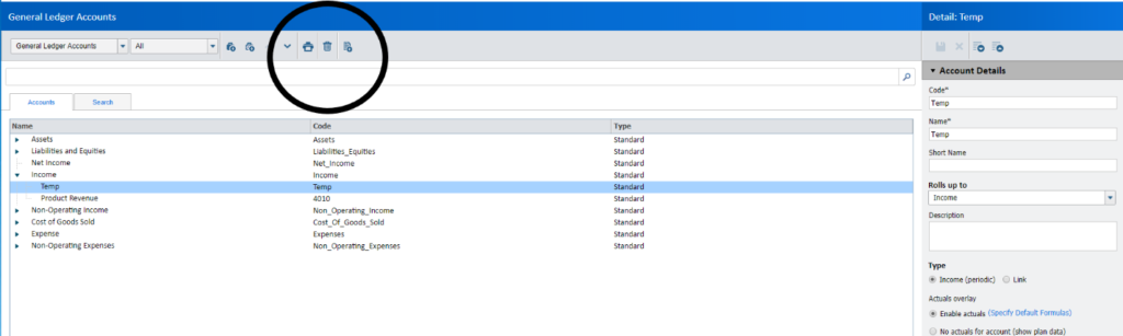 Adaptive Insights General Ledger Root Account