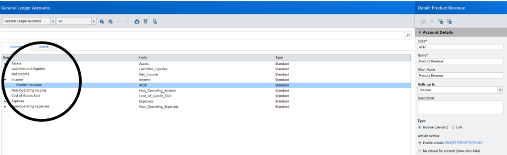 Adaptive Insights General Ledger Root Accounts