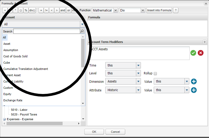 General Ledger Root Accounts in Adaptive Insights