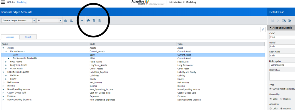 How to work with General Ledger Root Accounts In Adaptive Insights