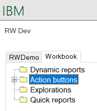 Edit action buttons in IBM Planning Analytics