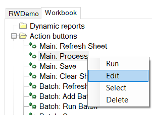 Learn how to edit action buttons in Planning Analytics