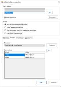 How to edit action button in IBM Planning Analytics