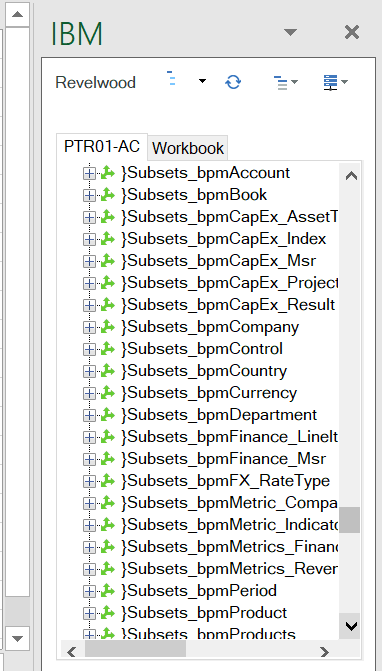 Subset control dimension in IBM Planning Analytics