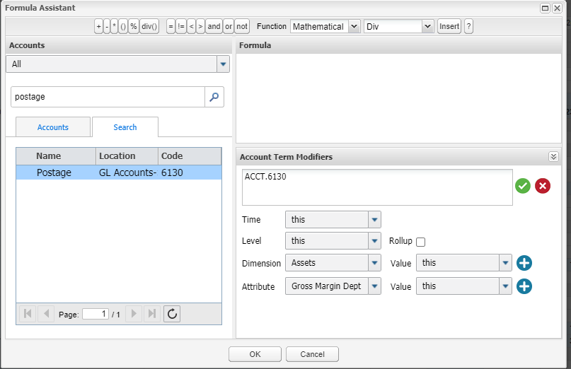 The Formula Assistant in Adaptive Planning