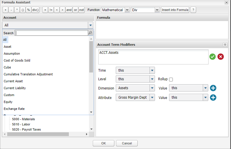 Learn how to use the formula assistant in Adaptive Planning 