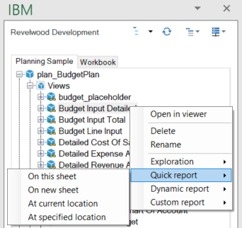 How to convert existing views into reports in Planning Analytics