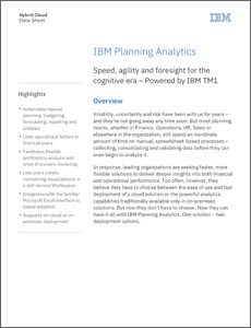 IBM planning analytics datasheet