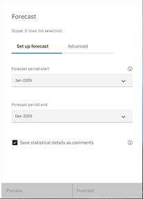 Configure forecast settings in Planning Analytics