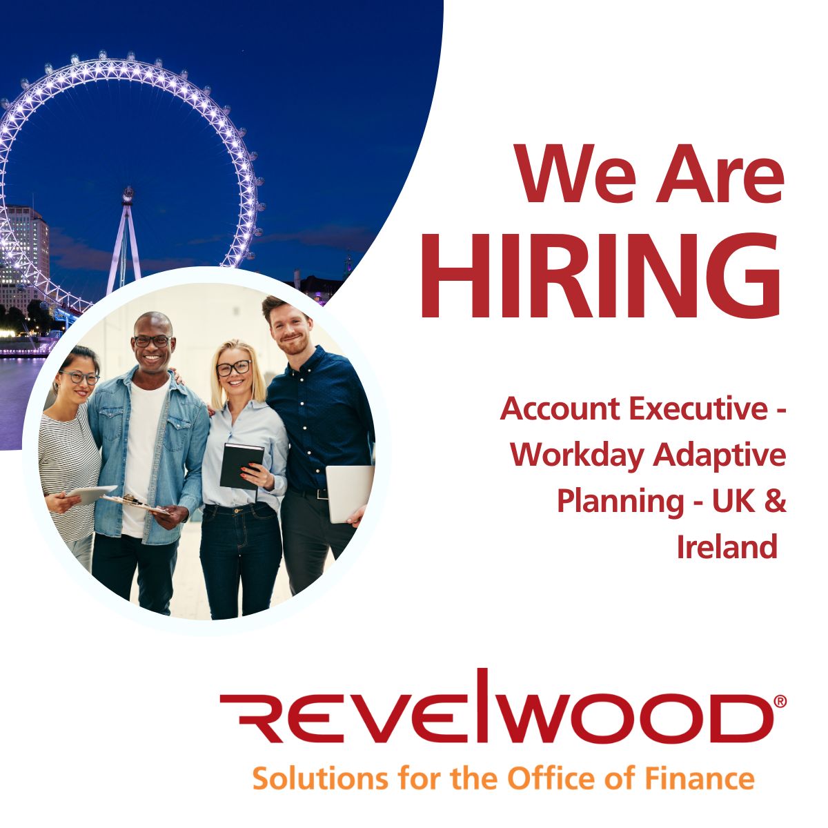 Revelwood seeks an account executive for its Workday Adaptive Planning business in the UK & Ireland